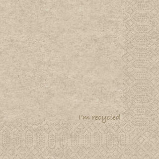 Servett 2-lag 33x33cm Natur I´m Recycled