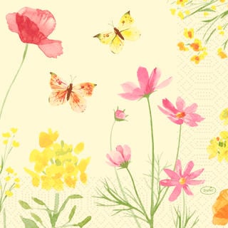 Servett 3-lagers 33x33cm Poppy Field
