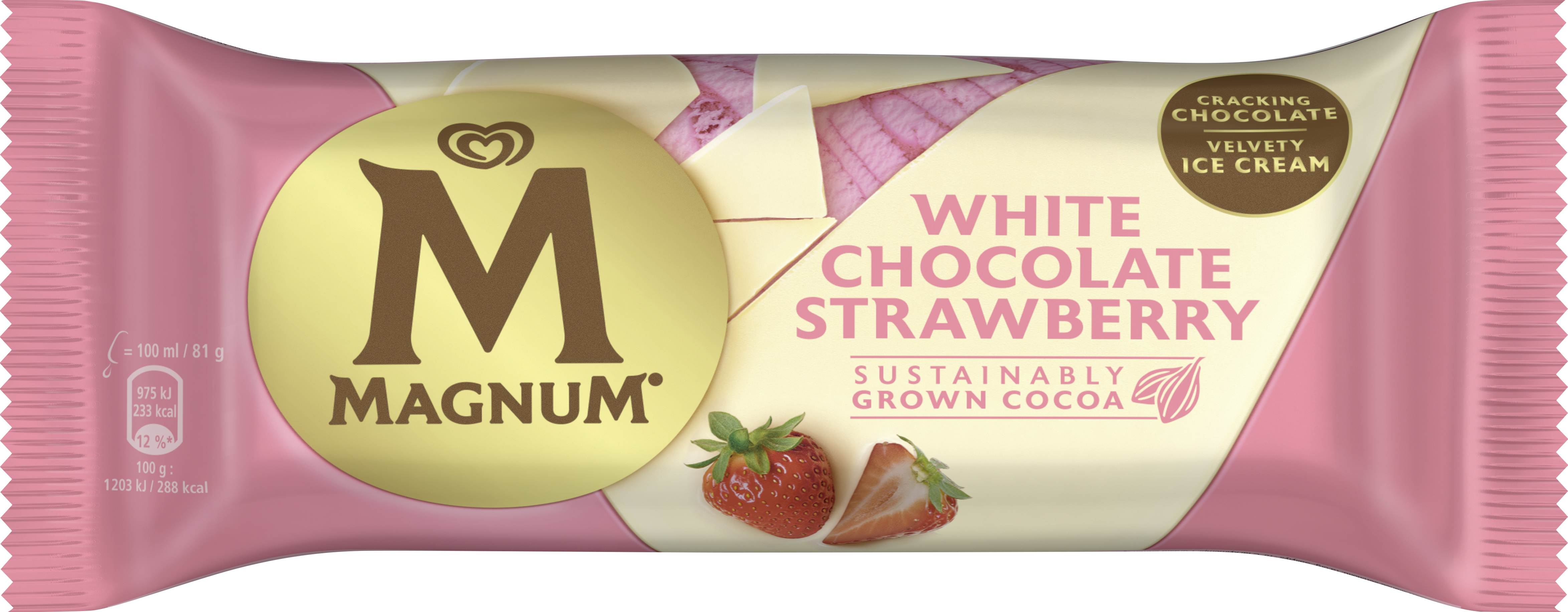 Glasspinne Magnum White Chocolate & Strawberry