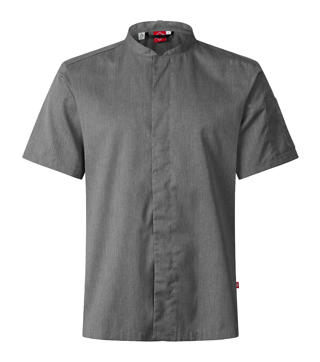 Kockskjorta 1097 Unisex Kort Ärm Grå Melange S