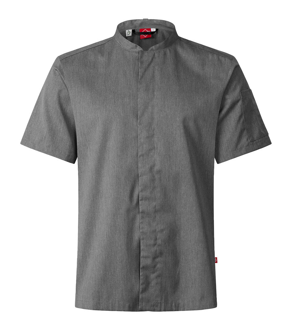 Kockskjorta 1097 Unisex Kort Ärm Grå Melange S