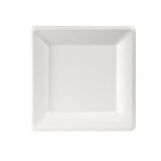 Tallrik Bagasse Kantig Vit 26x26cm