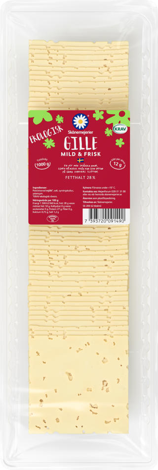 Gilleost 28% Mild skivad EKO KRAV