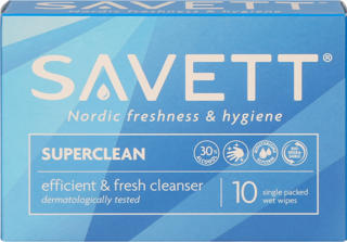 Våtservett Super Clean sachéer 10-pack