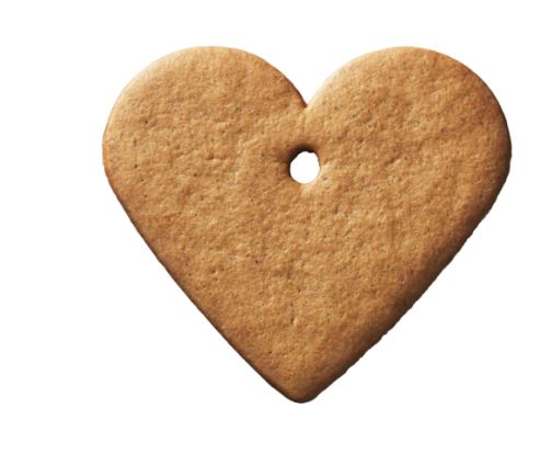 Stora Pepparkakshjärtan med hål