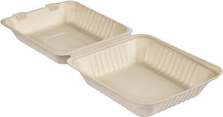 Box Bagasse Brun Rektangulär 1000ml