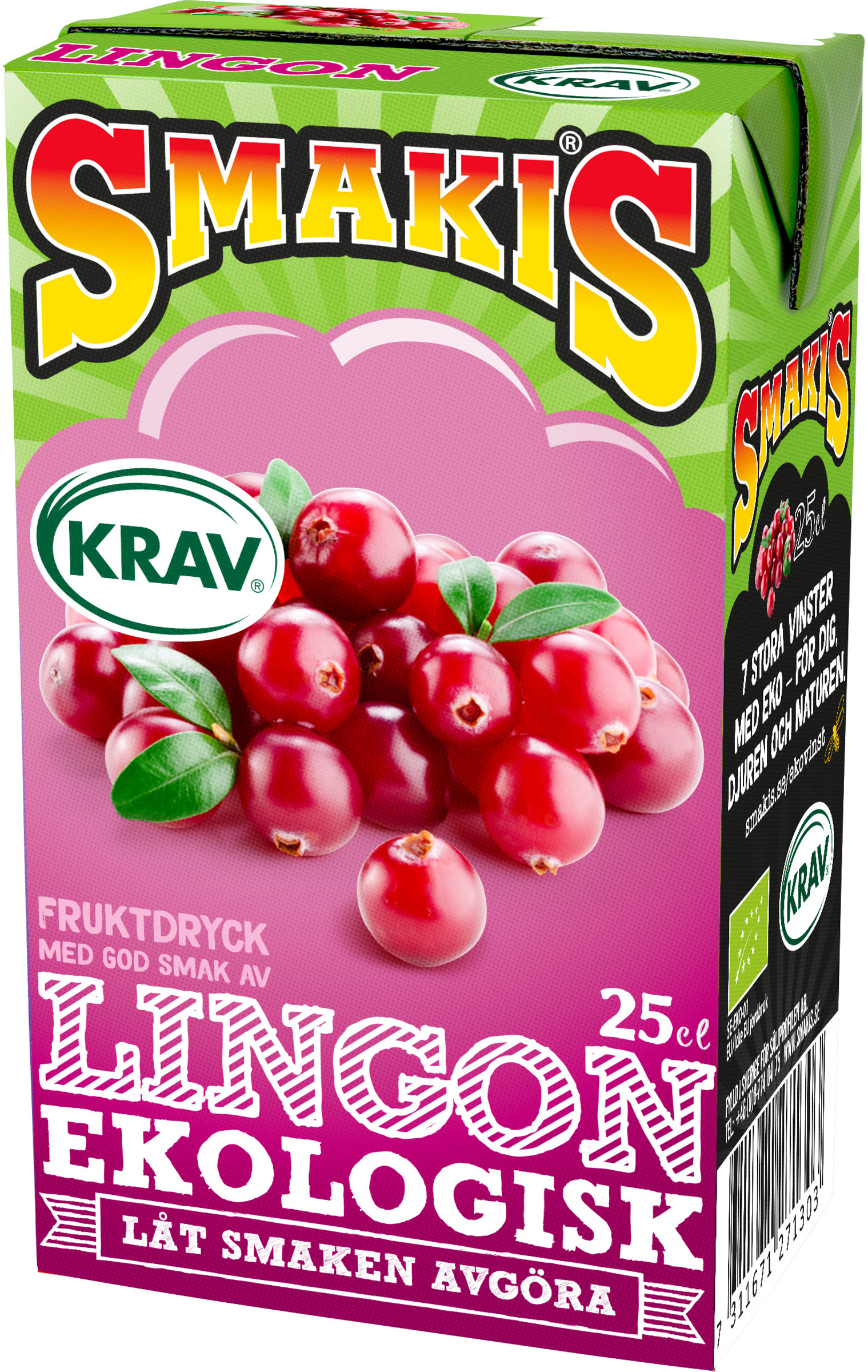Smakis Fruktdryck Lingon EKO KRAV