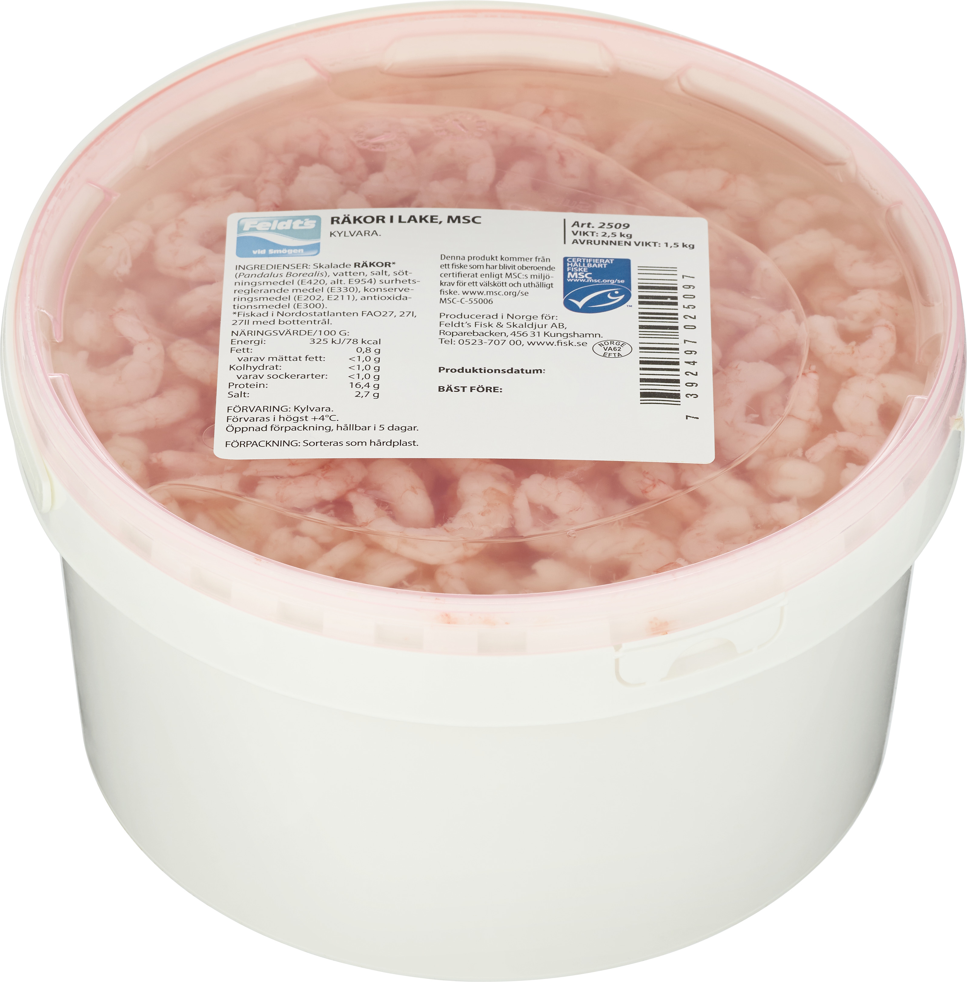 Räkor i Lake 250-350/lb MSC