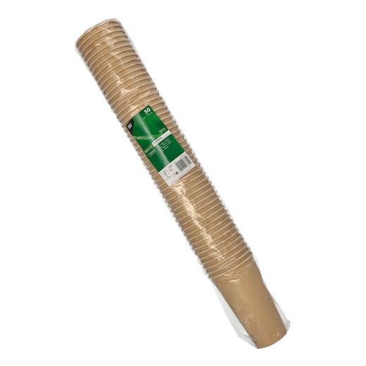 Bägare Papper med PLA beläggning 0,5L Ø9x15cm Brun
