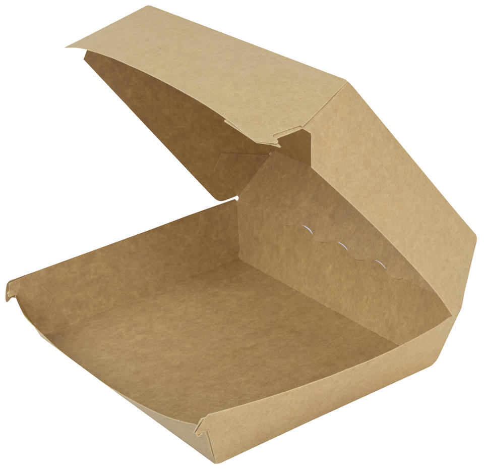 Hämtbox med vidhängande lock 195x150x80mm Brun