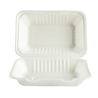 Box Bagasse med vidhängande lock Vit
230x157x45/80mm