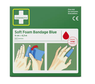 Plåster & Bandage Kombination 6cmx4,5m Blå
Soft Foam Bandage Blue