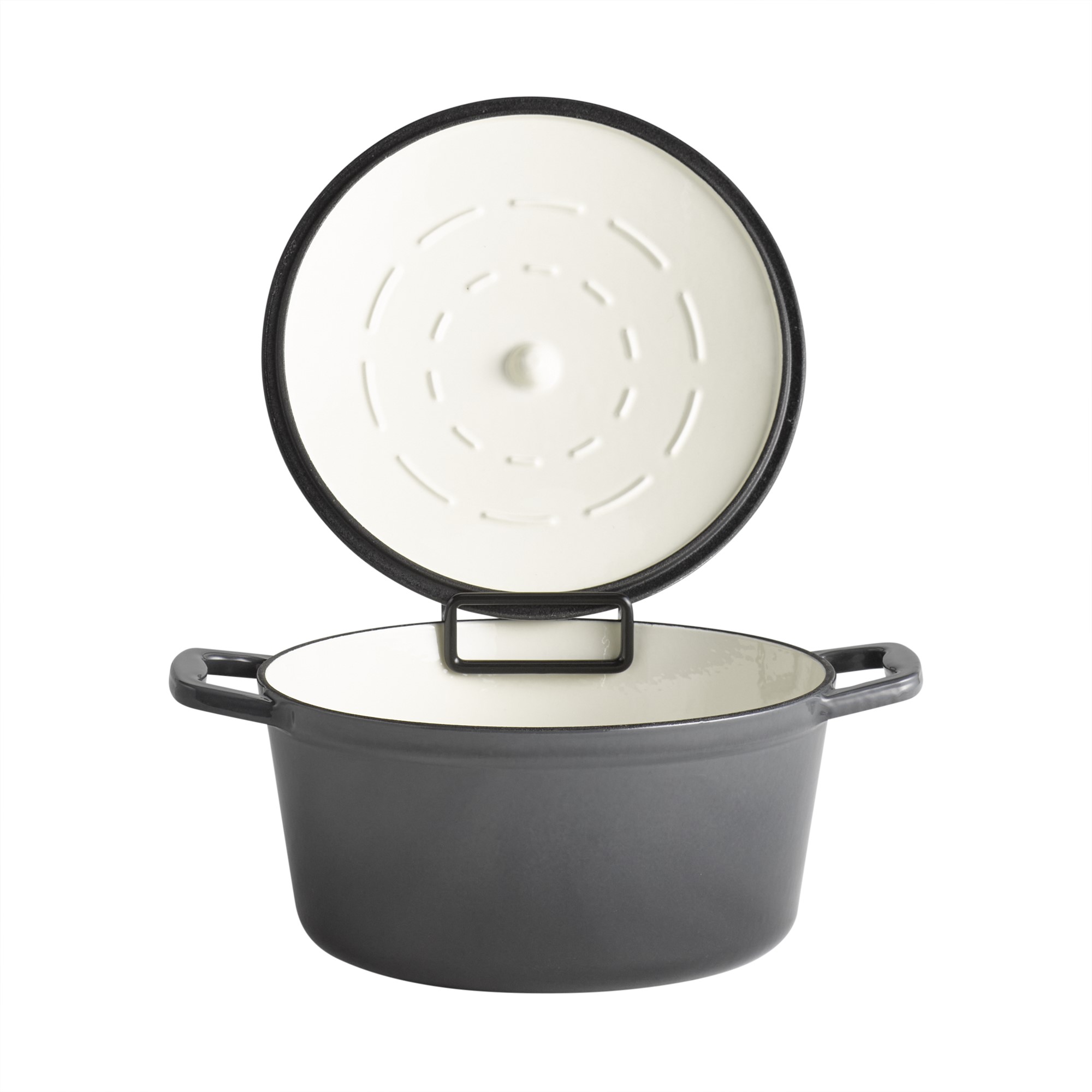 5 Stars Gryta Gjutjärn Emaljerad med Lock 
Mörkgrå Ø25cm 4L