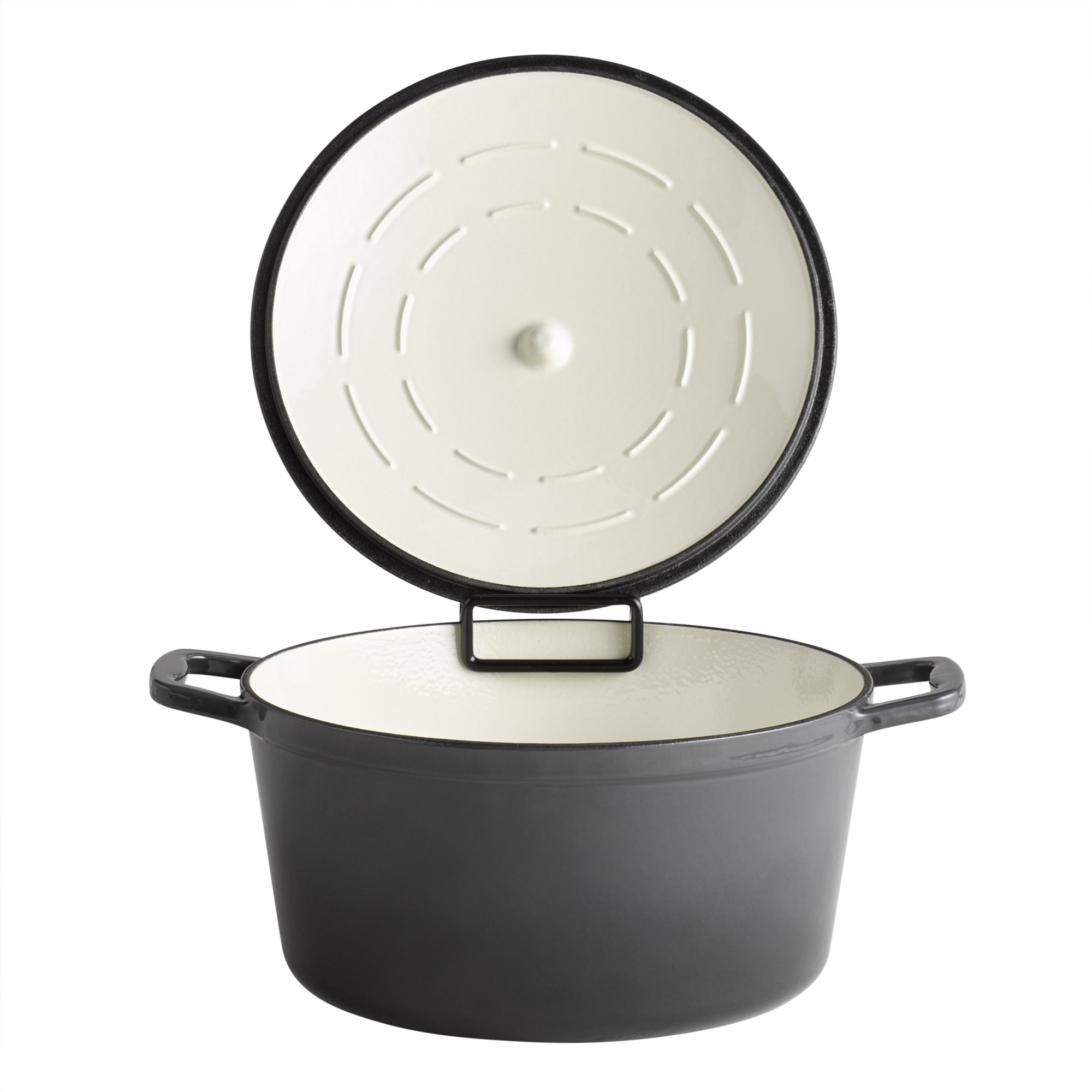 5 Stars Gryta Gjutjärn Emaljerad med Lock 
Mörkgrå Ø28cm 6L