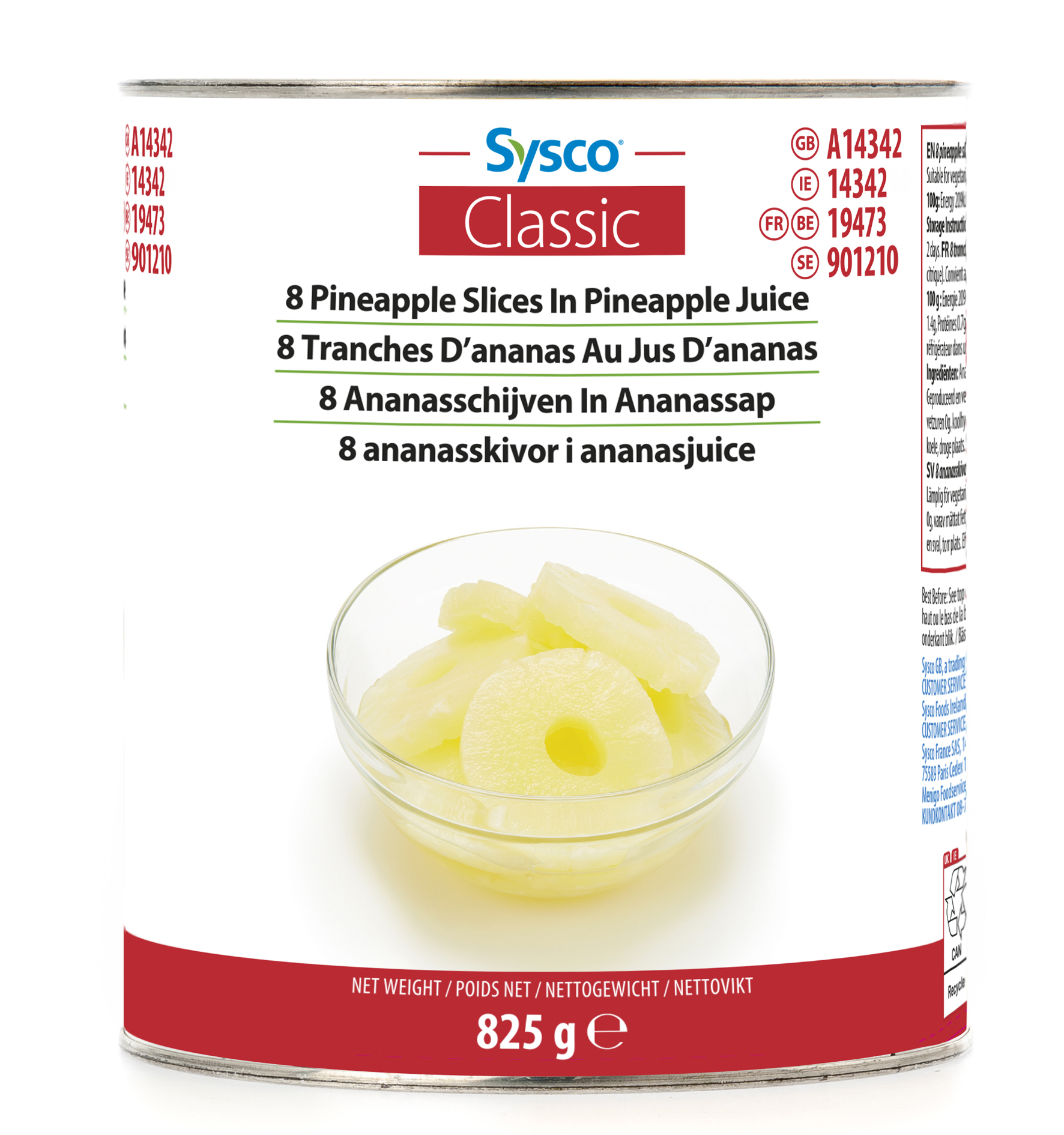 Ananasskivor i Ananasjuice