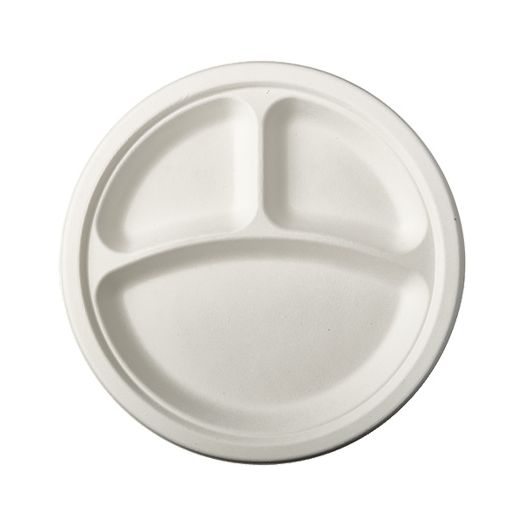 Tallrik 3-delad Sockerrör Vit 23cm