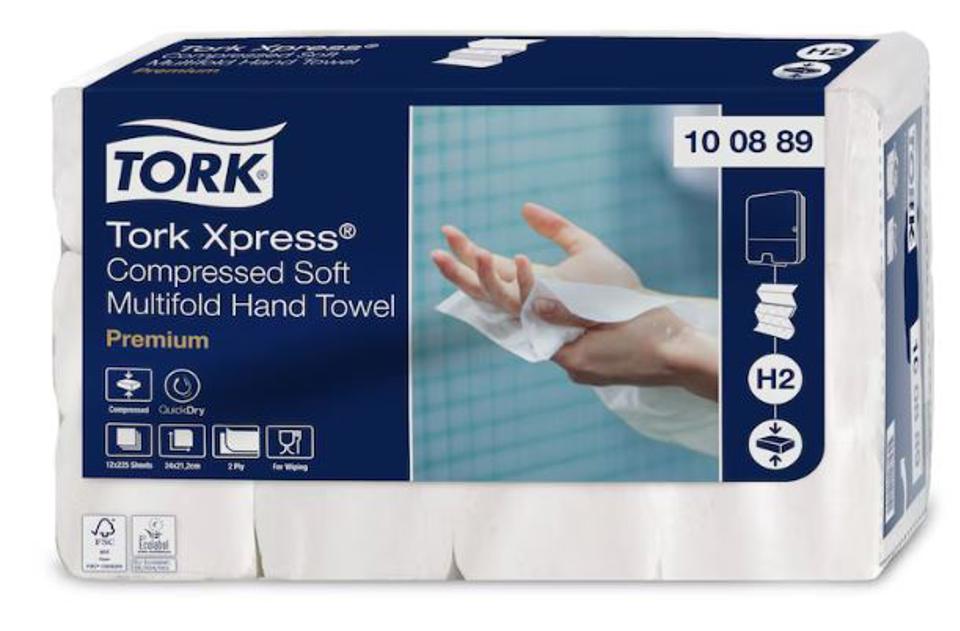 Pappershandduk H2 Komprimerad Preem Z-vikt
Tork Xpress