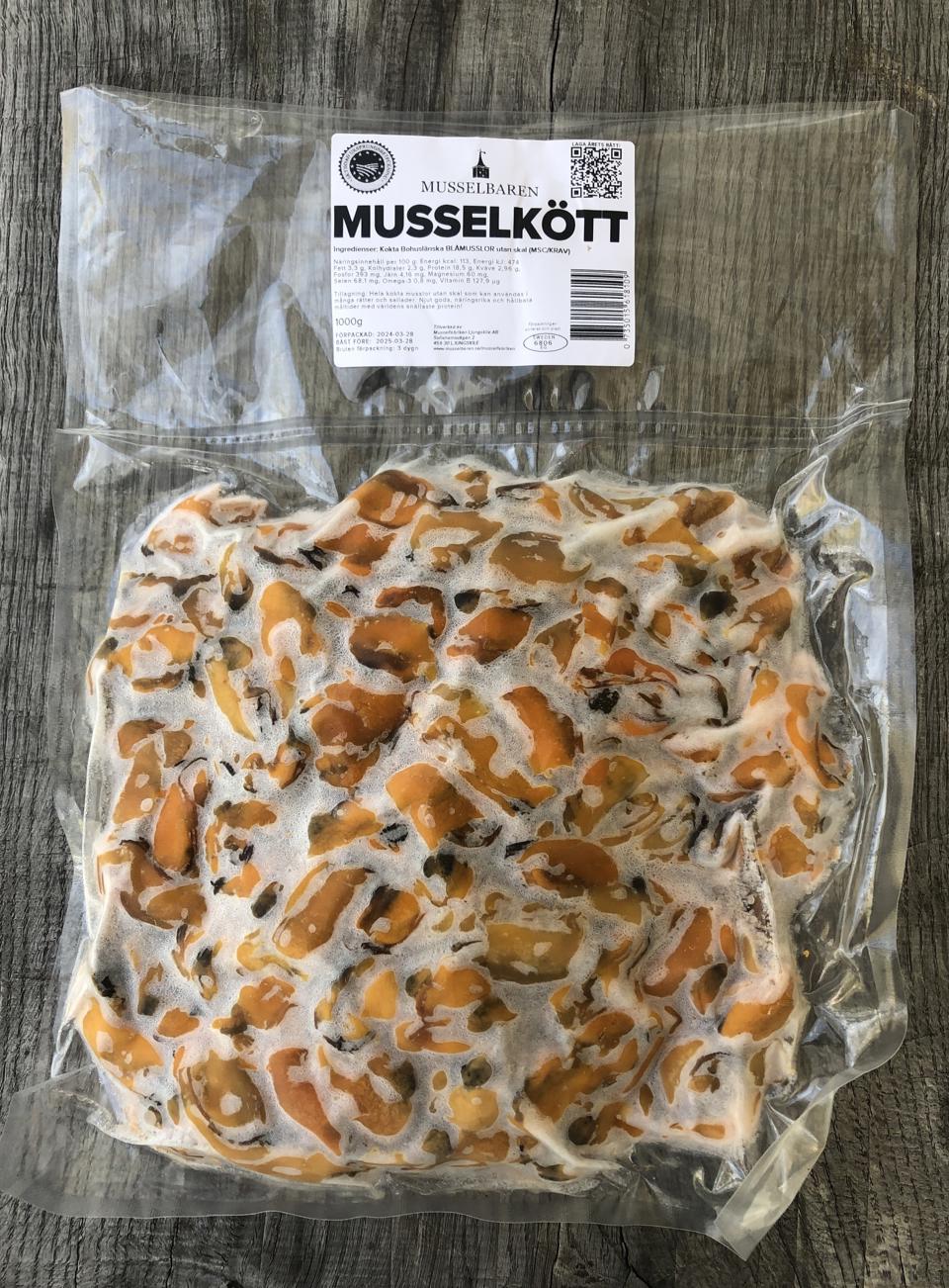 Musslelkött Kokt Utan Skal