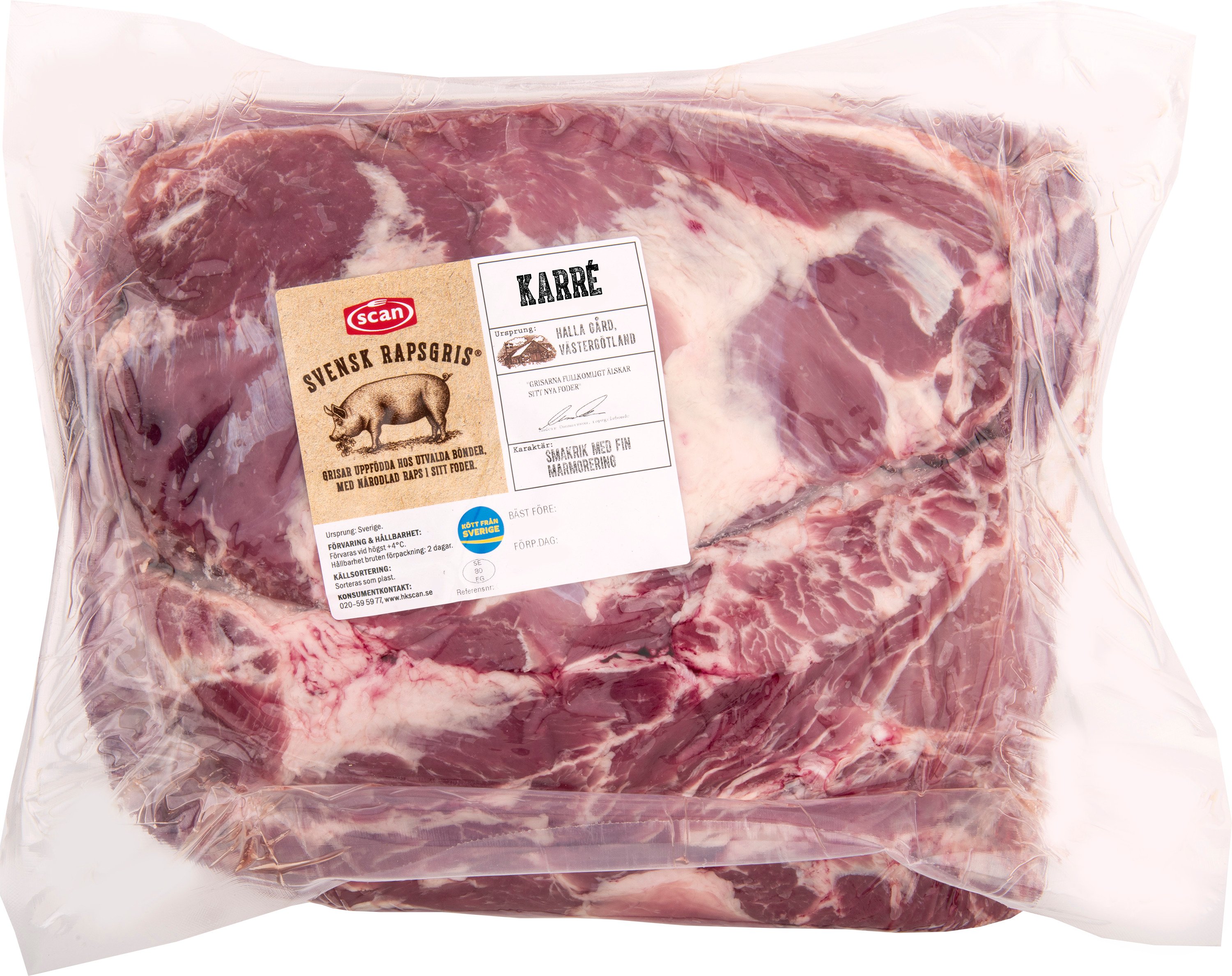 Fläskkarré Benfri Rapsgris Sverige