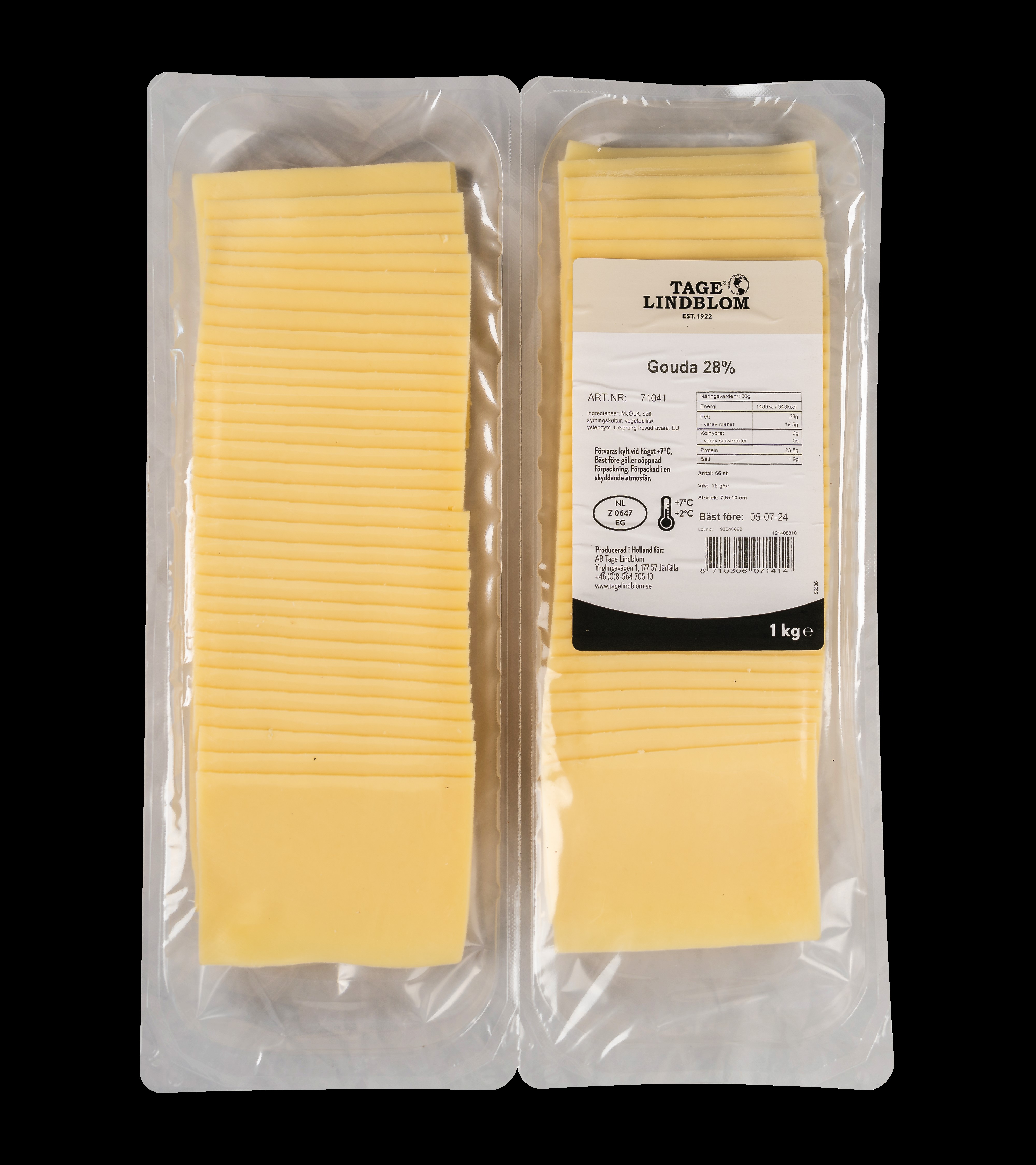 Gouda 28% 66x15gr Skivad