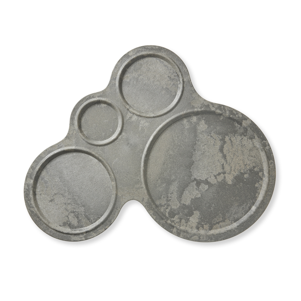 Bricka Plast/Trä Mörkgrå 46x40cm