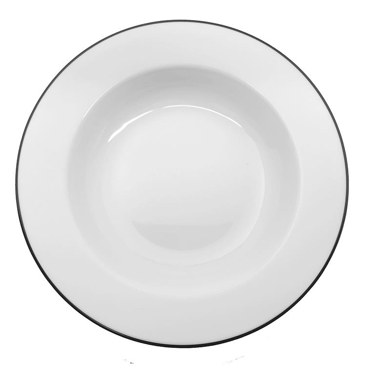 Kaszub Tallrik Djup med Svartrand 29cm