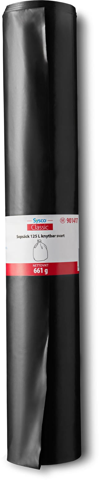 Sopsäck Coex Knytbar 125L 750x1250mm 40my Svart