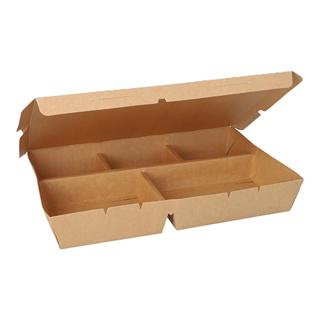 Matlåda Bento med Lock 5-fack i Kartong 900ml Brun
