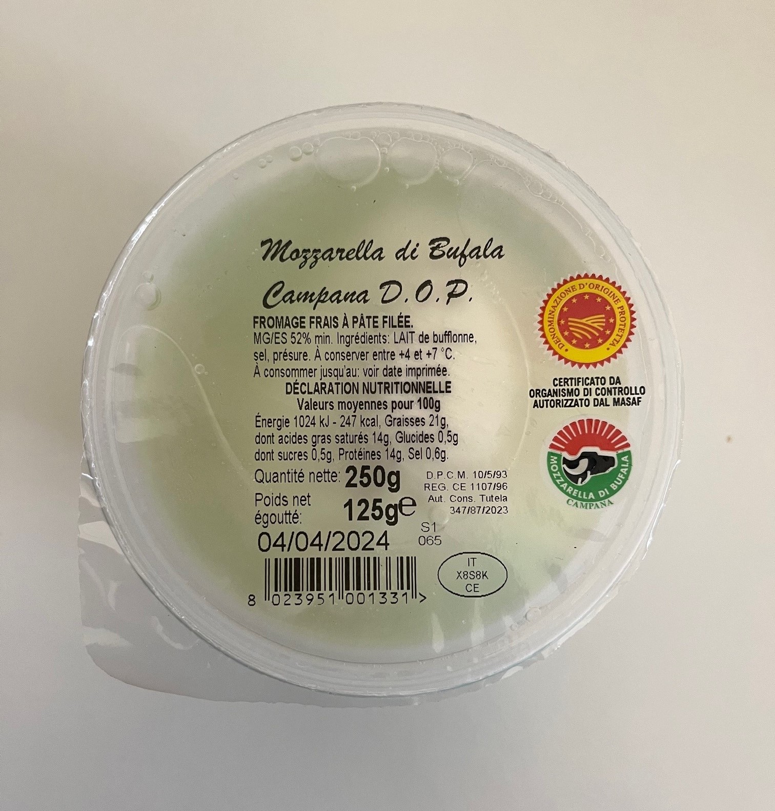 Buffelmozzarella DOP