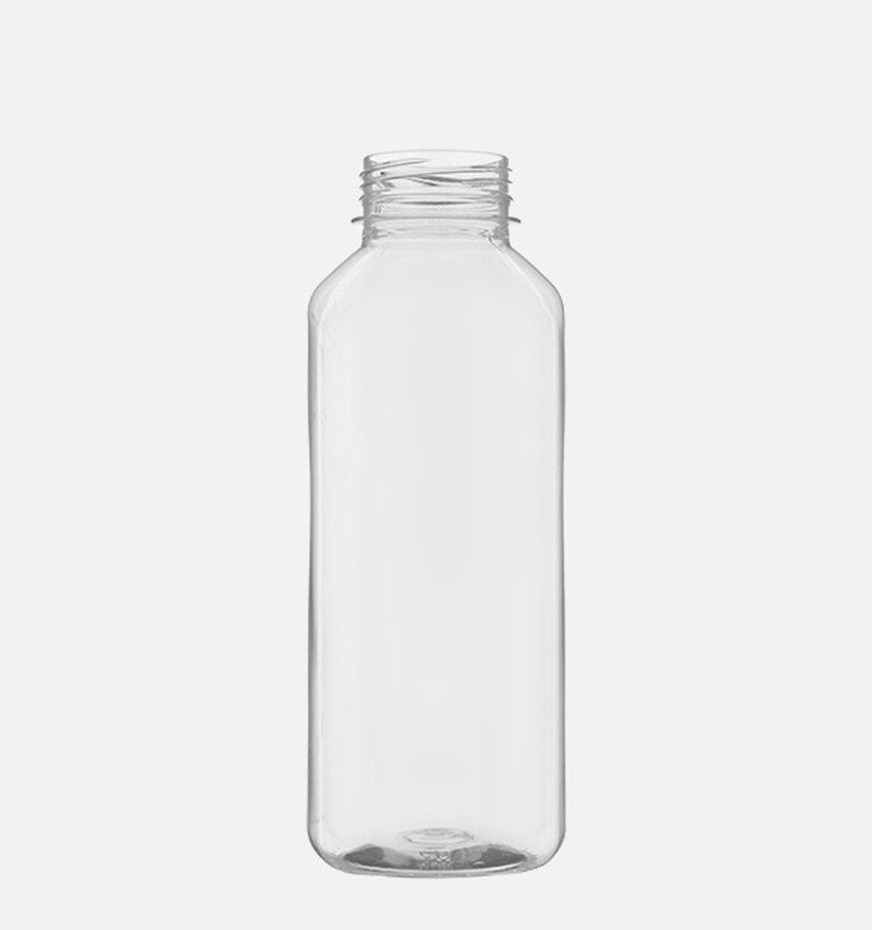 Flaska Fyrkantig PET med vit kapsyl 500ml