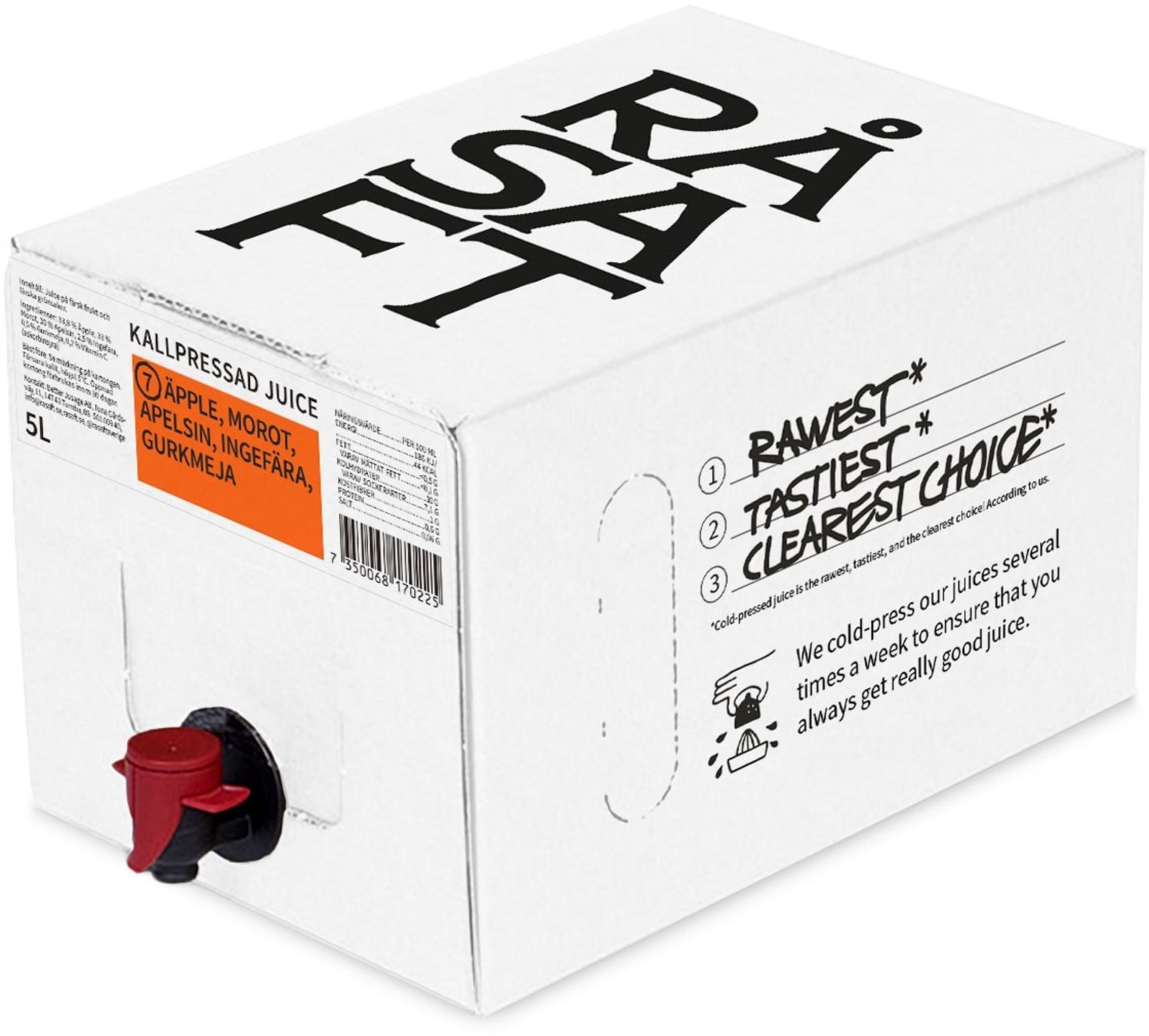 Råsaft Äpple Morot Apelsin Ingefära Bag in Box