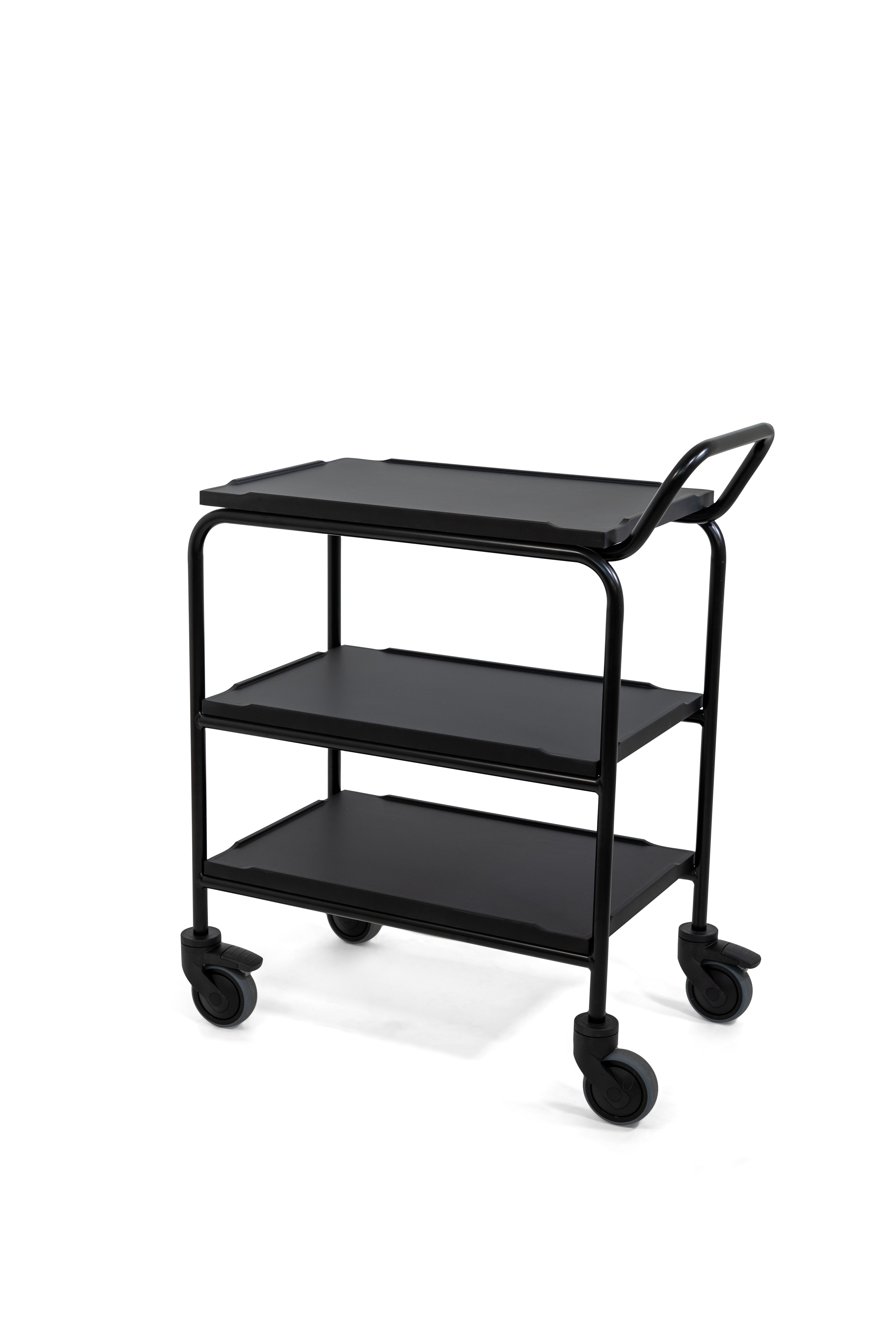 Serveringsvagn 3 Hyllor Svart 80x52x90cm