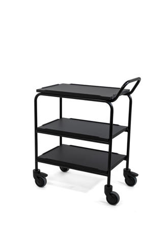 Serveringsvagn 3 Hyllor Svart 80x52x90cm