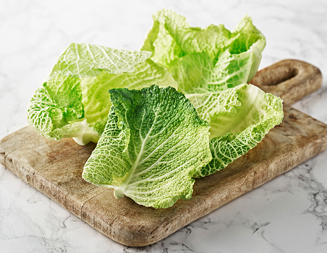 Savoykål Tvättad Hela Blad