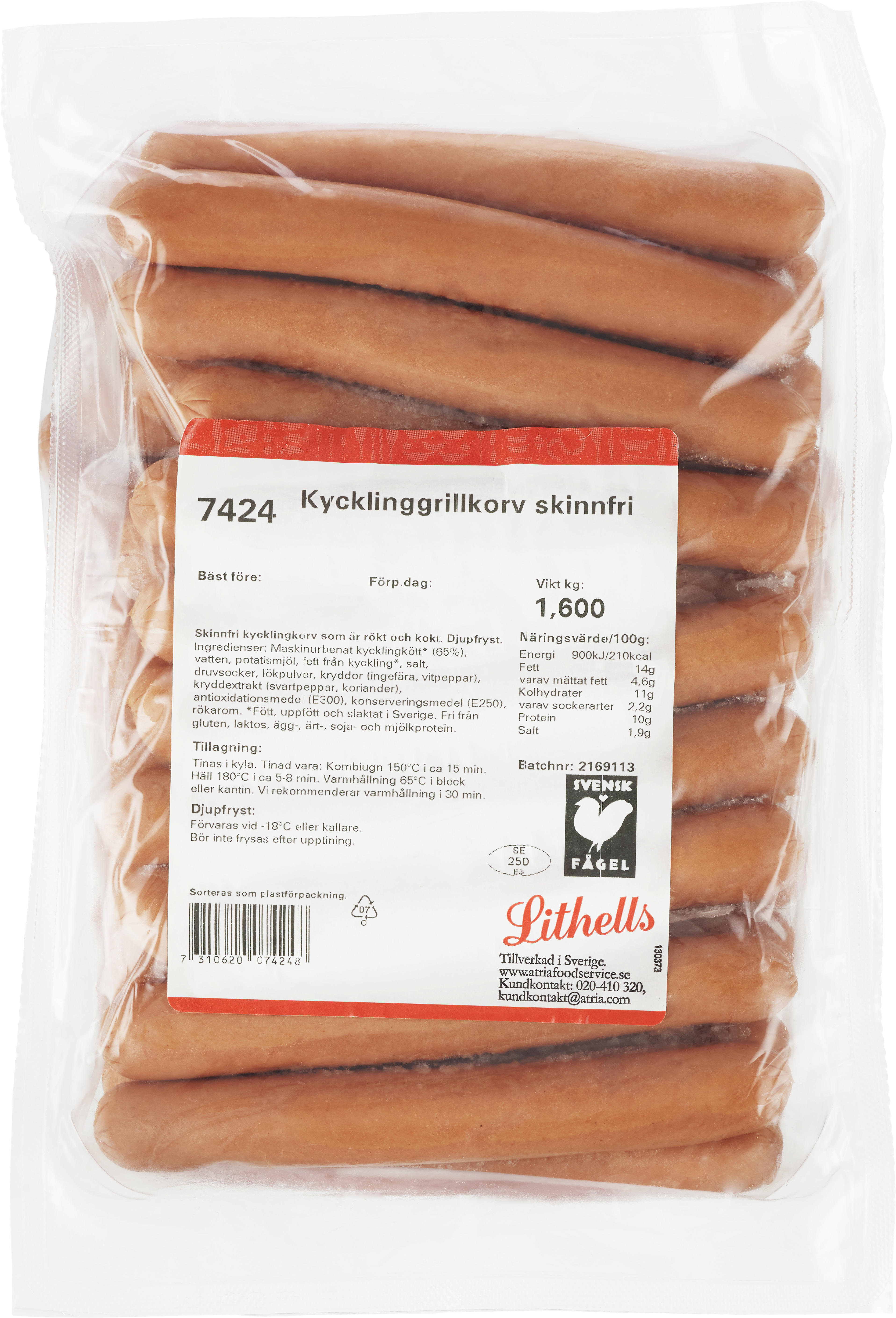 Kycklinggrillkorv Skinnfri Sverige