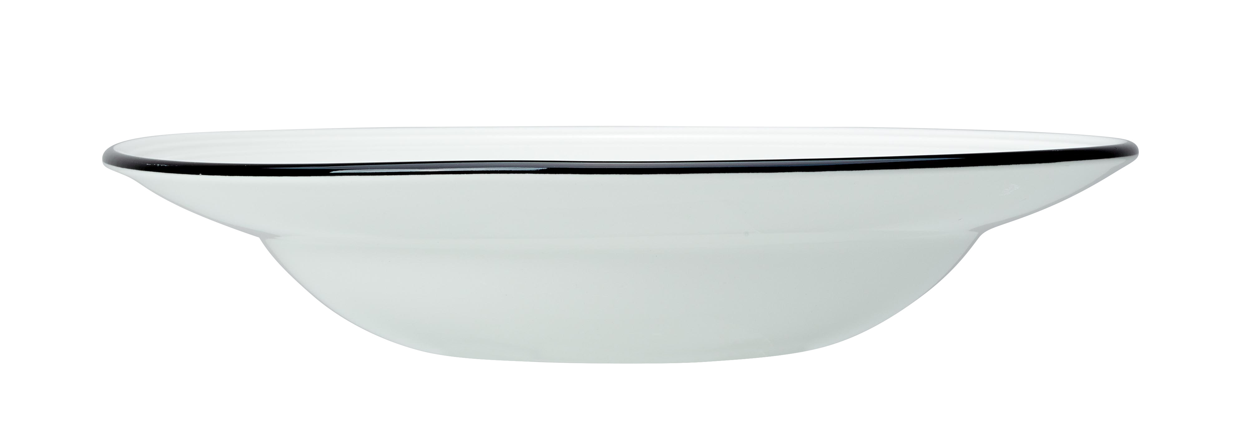 Bead Tallrik Djup Vit med Svart Rand Ø24cm