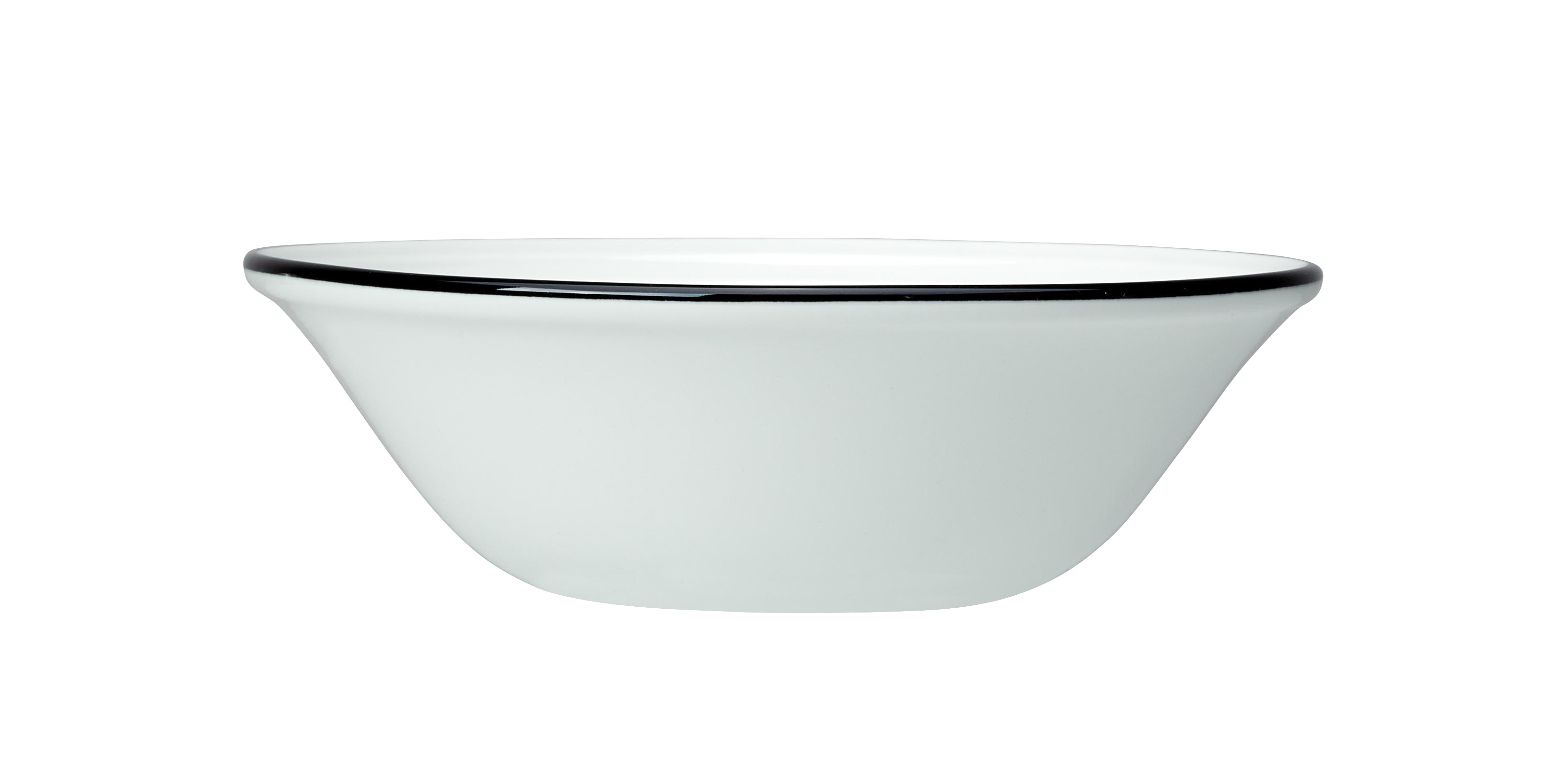 Bead Skål Vit med Svart Rand Ø16,5cm 51,5cl