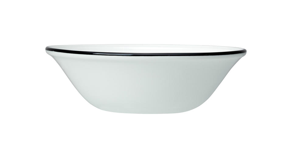 Bead Skål Vit med Svart Rand Ø16,5cm 51,5cl