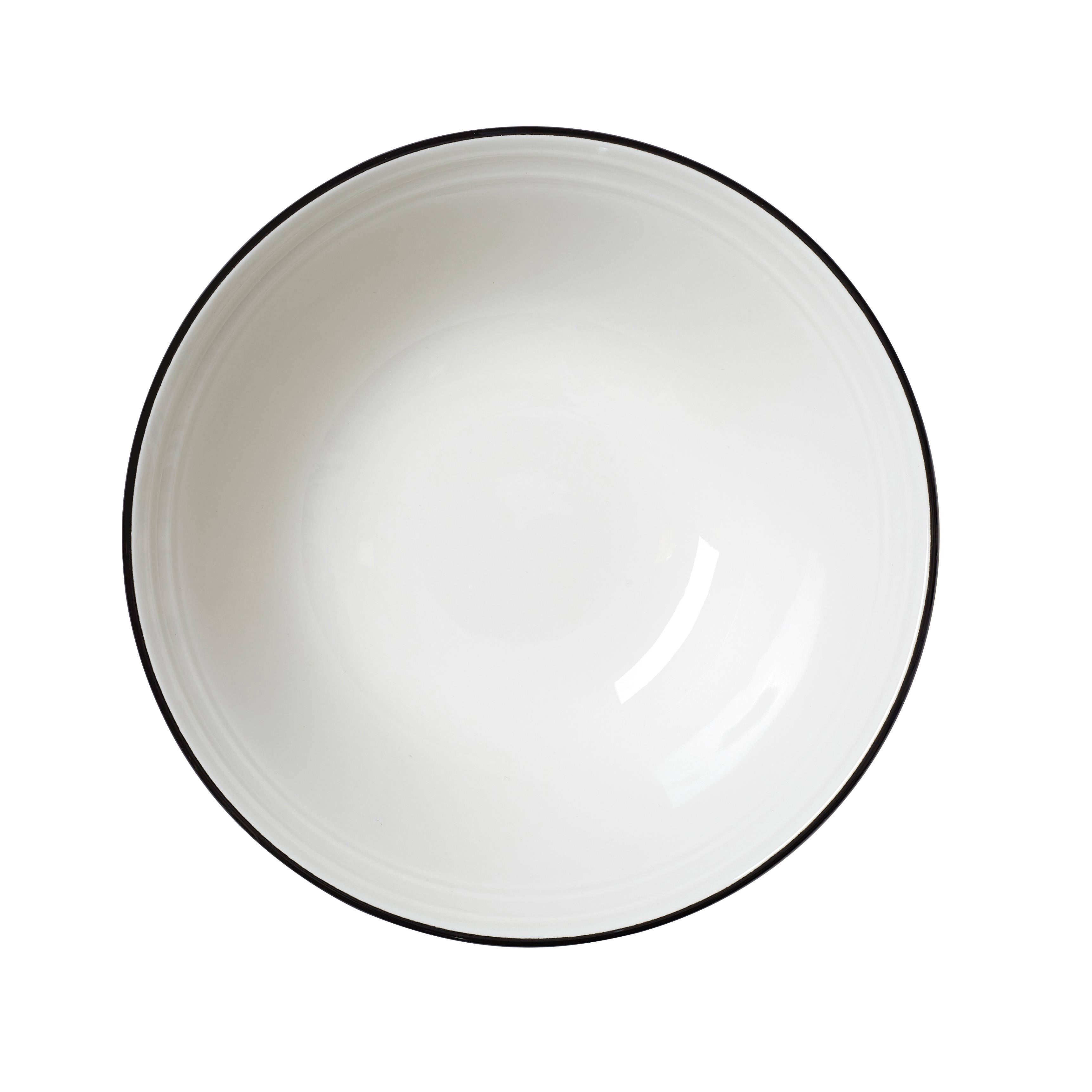 Bead Skål Vit med Svart Rand Ø16,5cm 51,5cl