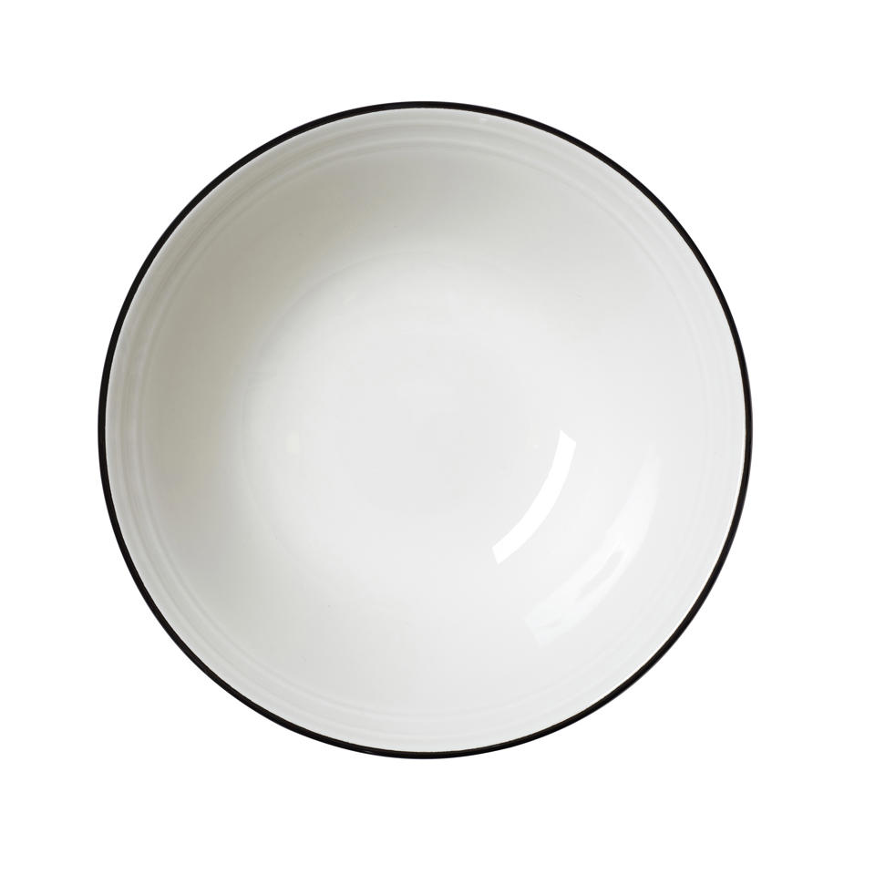 Bead Skål Vit med Svart Rand Ø16,5cm 51,5cl