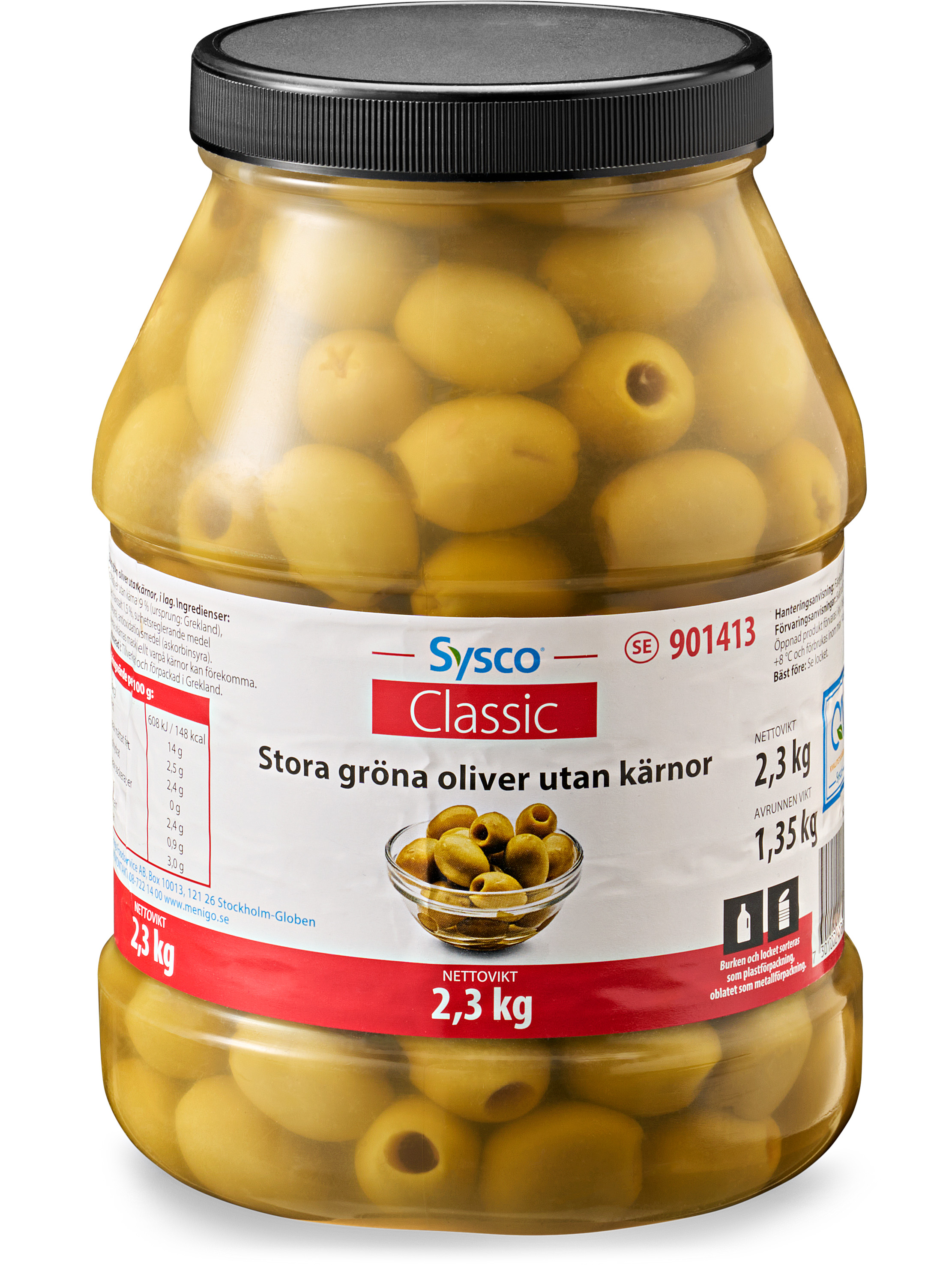 Stora Gröna Oliver utan Kärnor