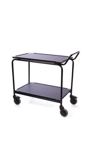 Serveringsvagn 2 Hyllor Svart 80x52x82cm