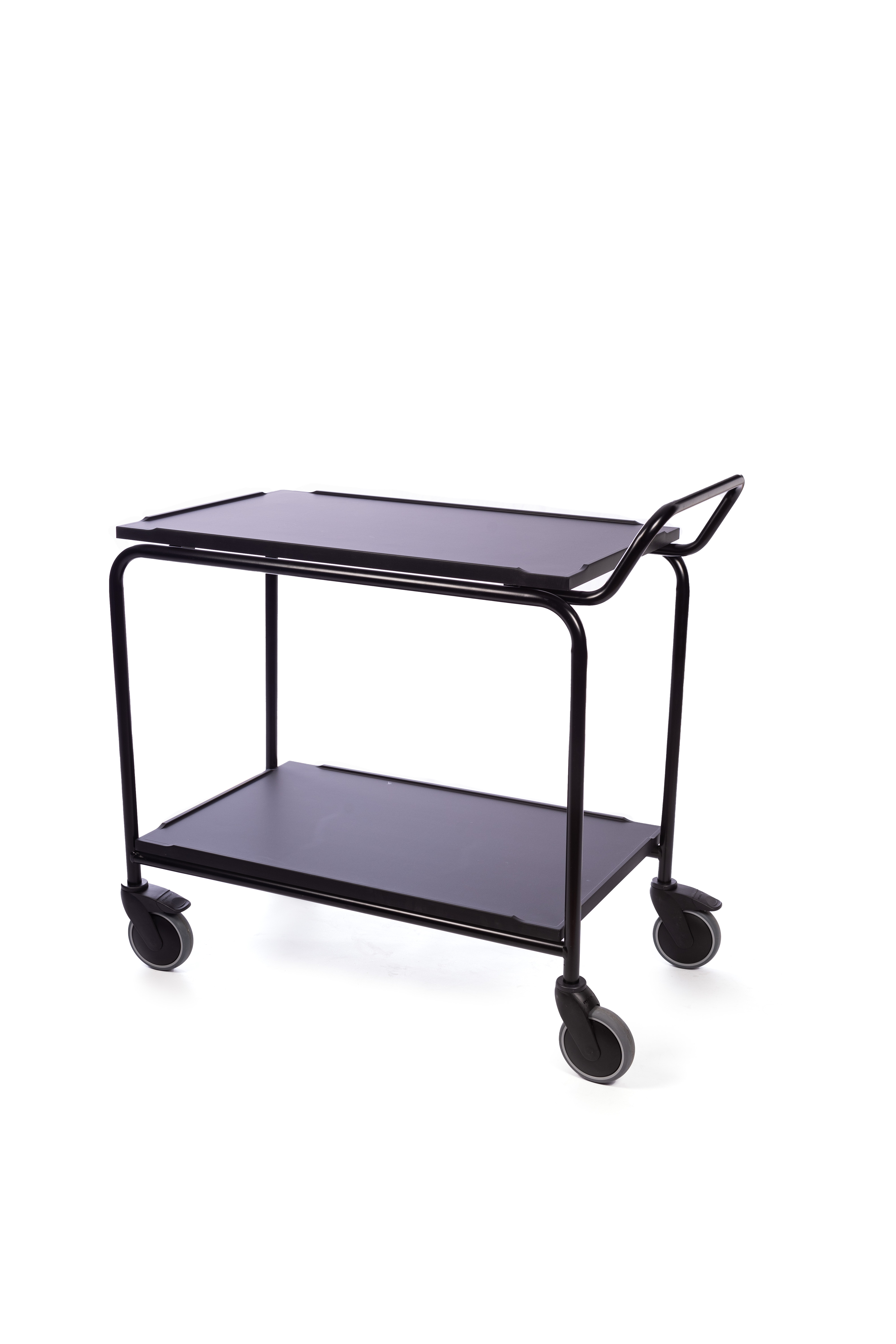 Serveringsvagn 2 Hyllor Svart 60x40x81cm