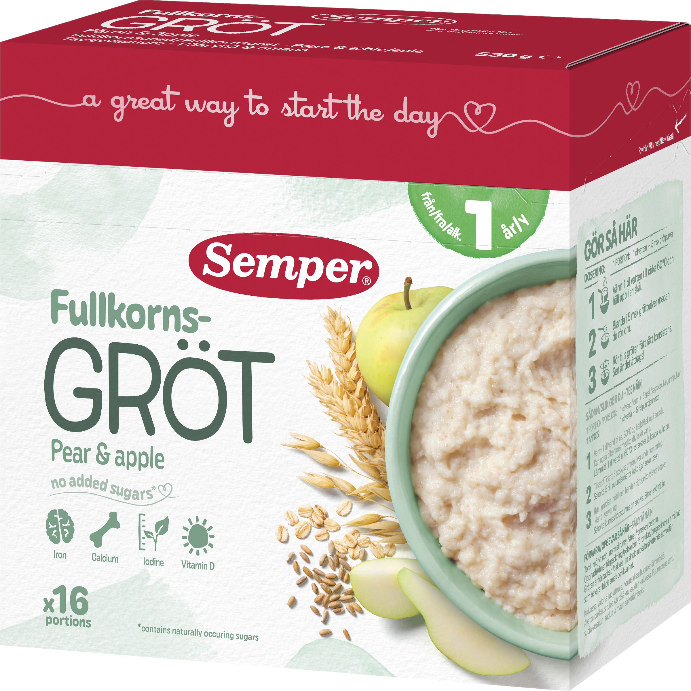 Fullkornsgröt med Frukt 1 År