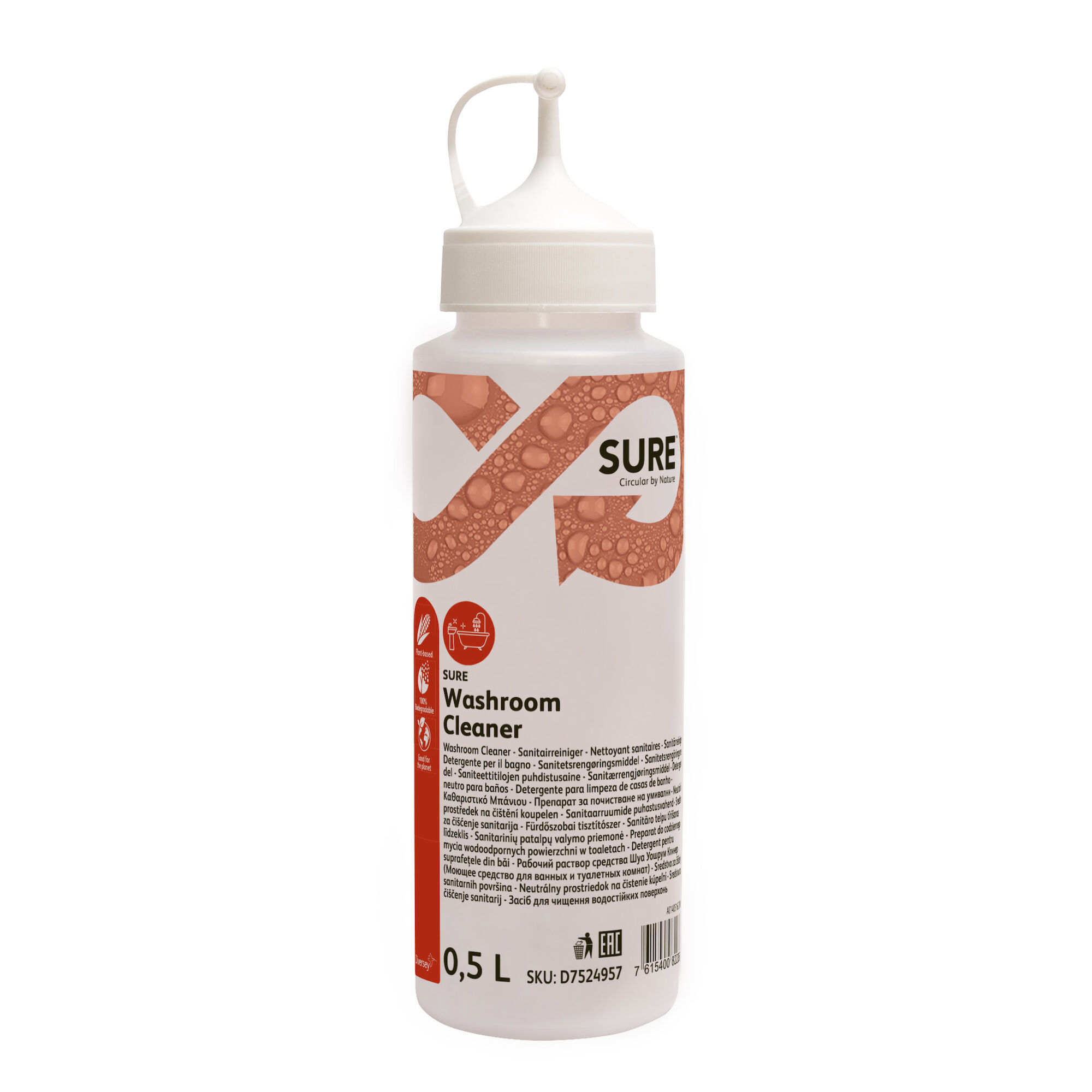 Appliceringsflaska 500ml SURE Washroom Cleaner