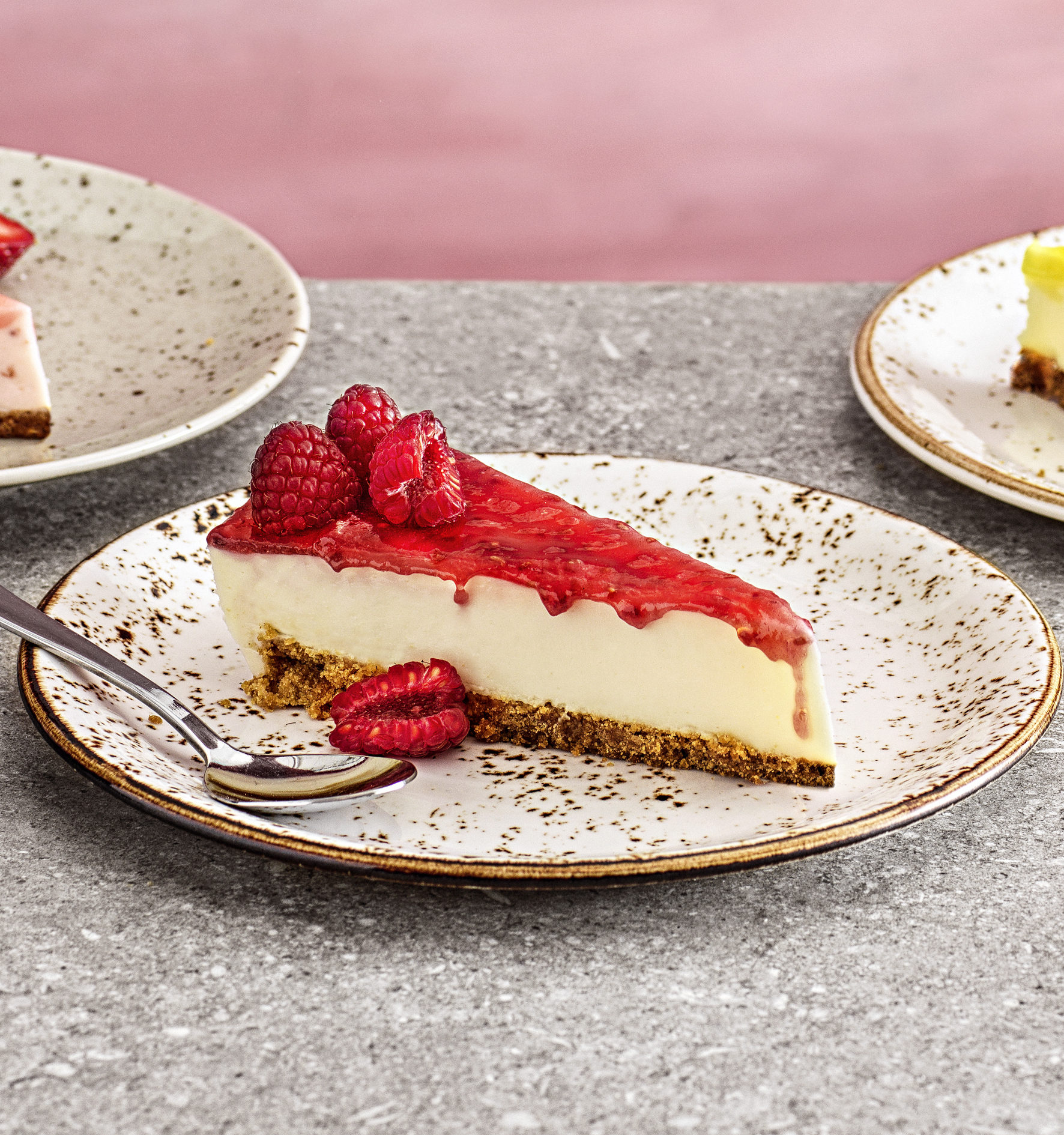 Cheesecake Hallon Förskuren