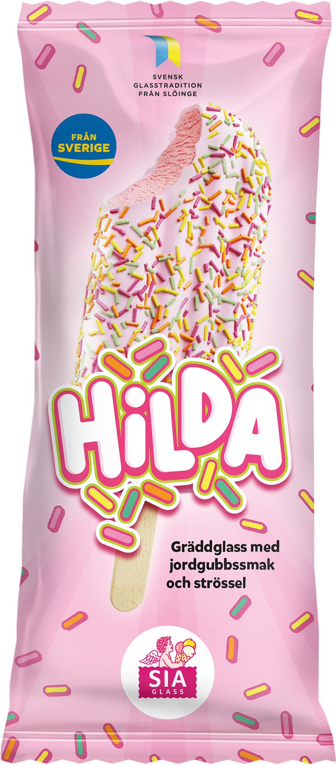 Glasspinne Hilda Jordgubb Strössel