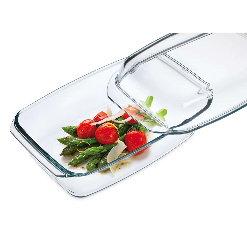 Form Rektangulär med Lock Glas 3,2L