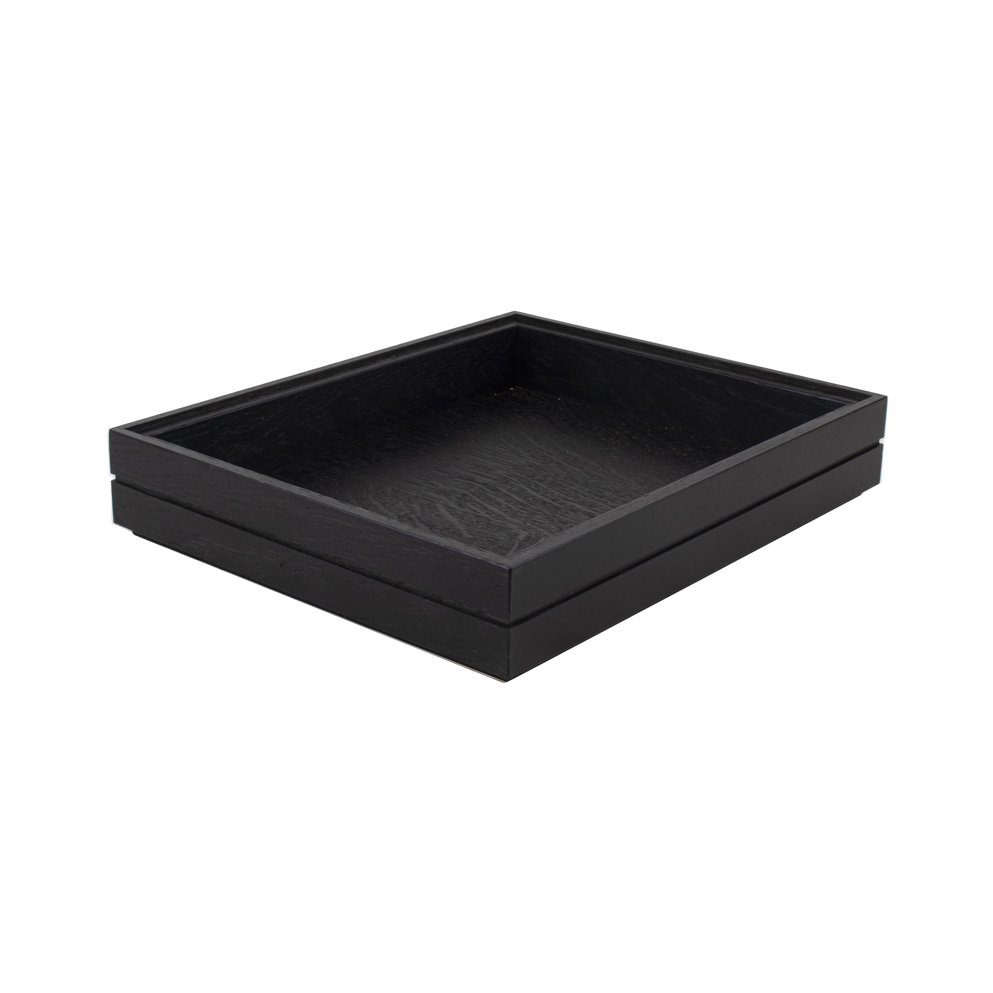 Trälåda stapelbar svartlackerad ek GN1/2 h4cm