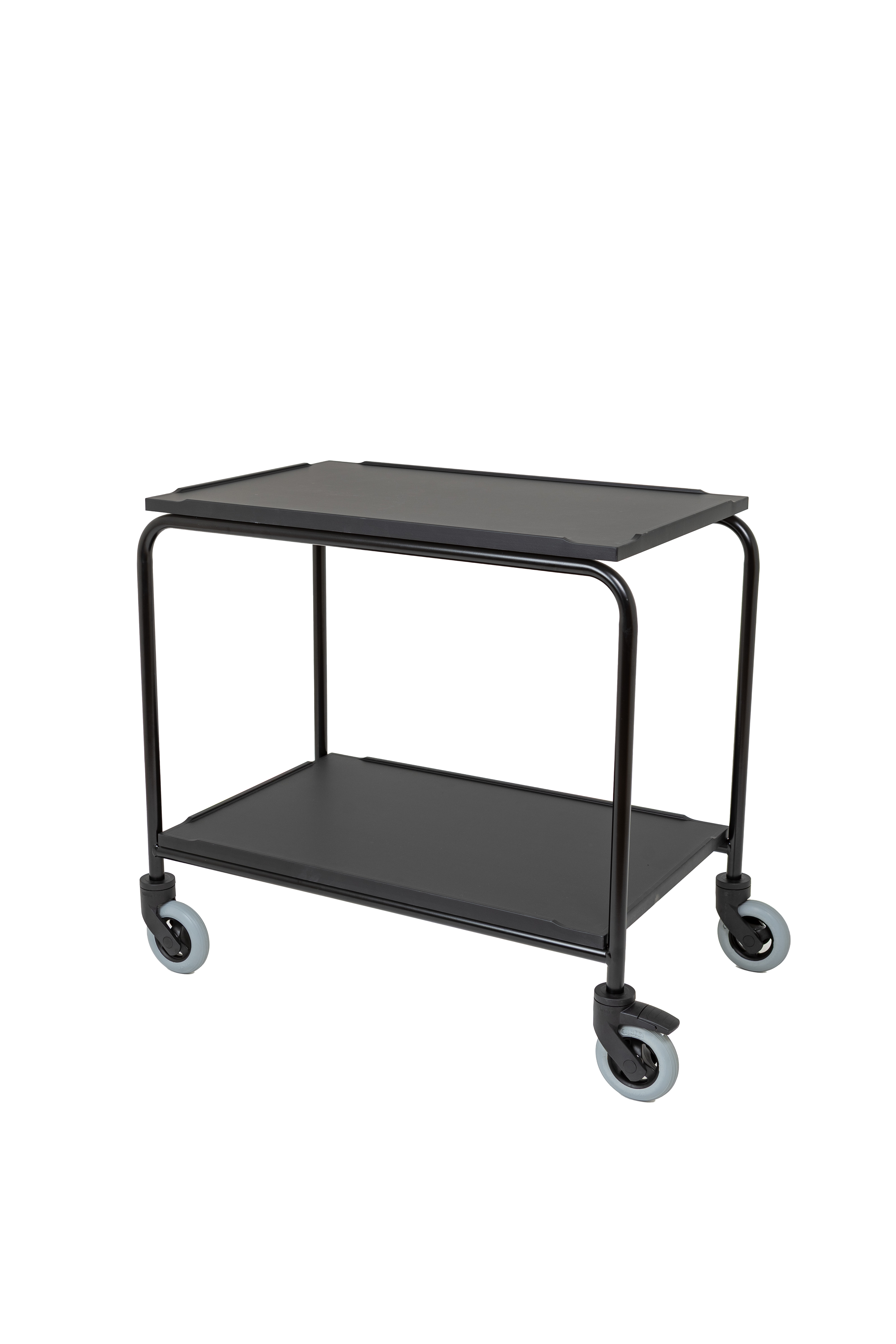 Serveringsvagn 2 Hyllor Svart 60x40cm